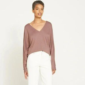 Universal Standard double v neck dolman tee